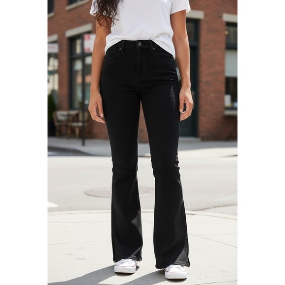 Old Navy Bootcut Black Jeans Women's Size 4 Regular Length Comfort Stretch Denim - Picture 2 of 10